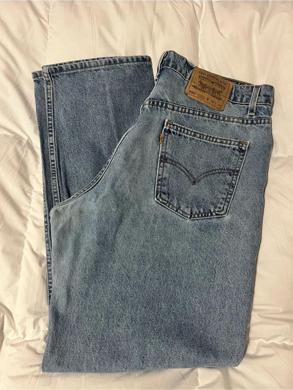 Lot of 3 VTG ‘97 Orange Tab Levi's 550 Relaxed Fit Denim Jeans 38x32